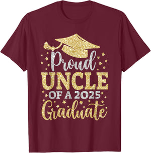 Uncle Senior 2025 Proud Uncle Of A Class Of 2025 Graduate T-Shirt - T-Shirt | Maroon