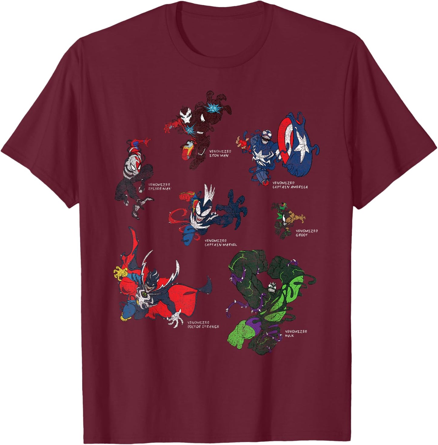 Marvel Spider-Man Maximum Venom Heroes Venomized T-Shirt - T-Shirt | Maroon