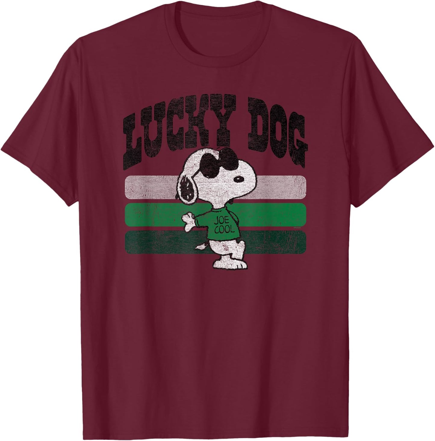Peanuts St Patrick's Day Snoopy Lucky Dog T-Shirt - T-Shirt | Maroon