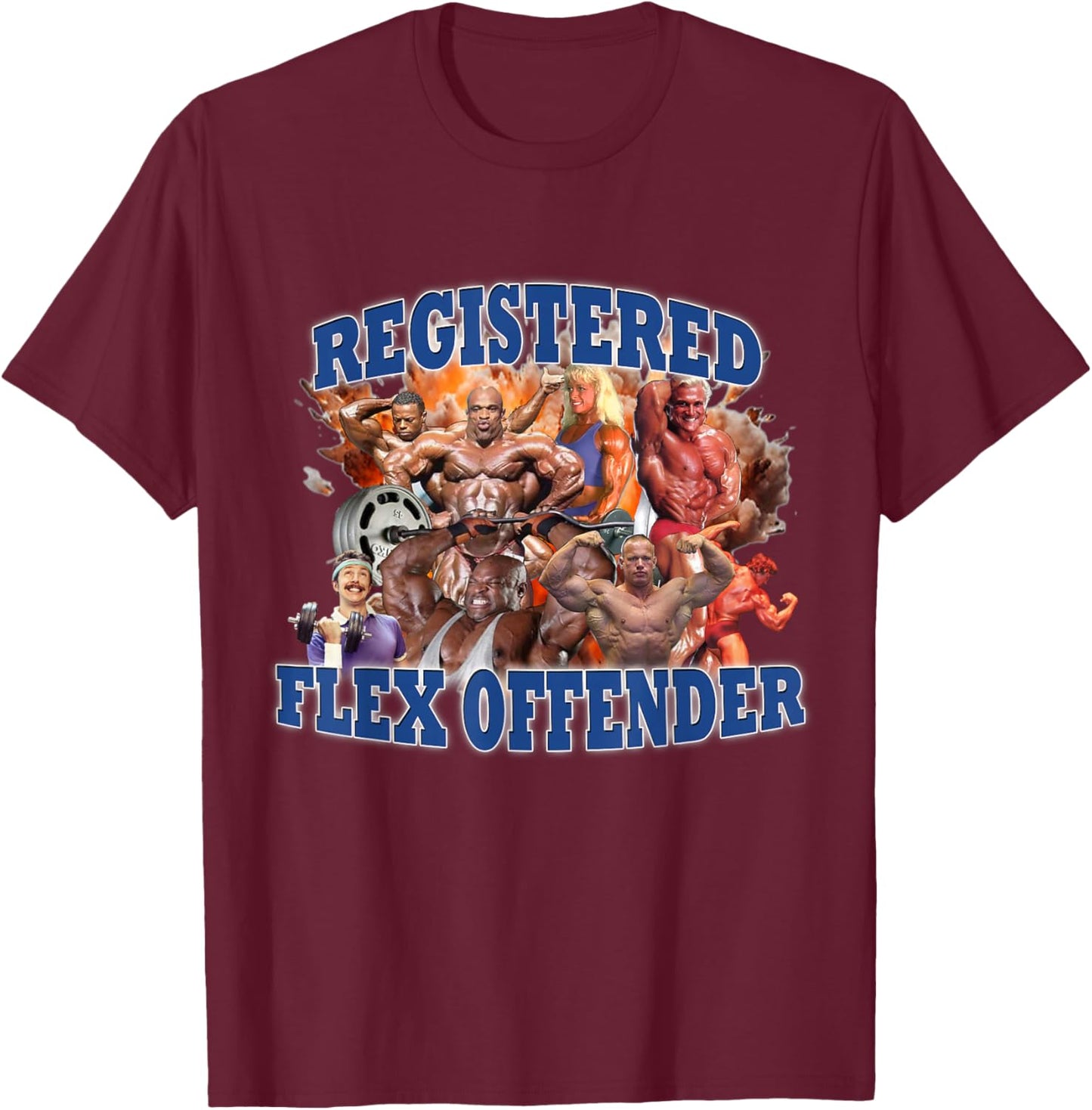 Dench Men's Modern Humorous Party Style Black Flex Offender T-Shirt - T-Shirt | Maroon