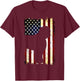 Black Russian Terrier Silhouette American Flag Women Men T-Shirt - T-Shirt | Maroon