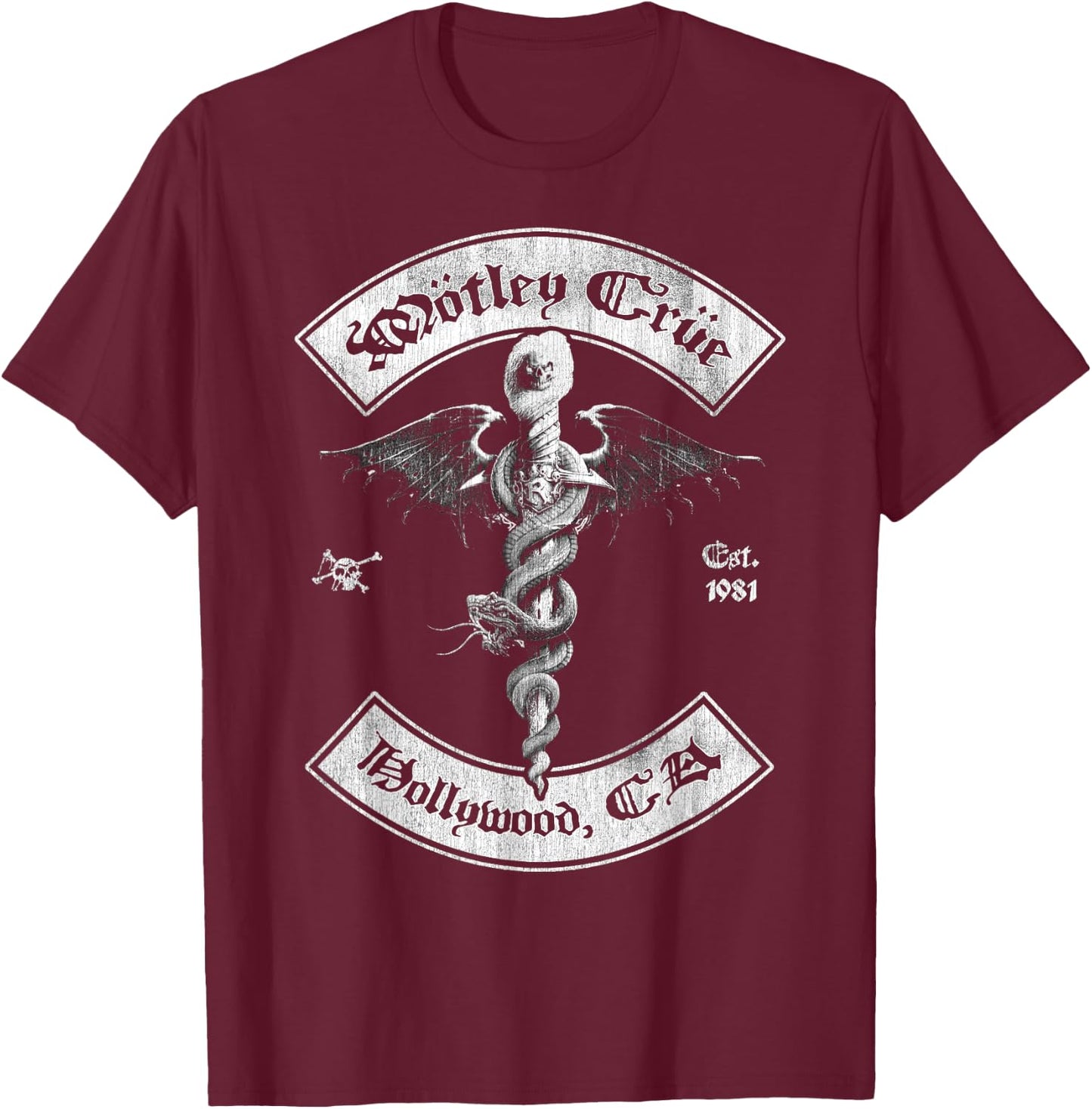 Mötley Crüe - Feelgood Hollywood '81 T-Shirt - T-Shirt | Maroon