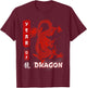 Vintage DRAGON, Chinese Zodiac, Year of DRAGON T-Shirt - T-Shirt | Maroon
