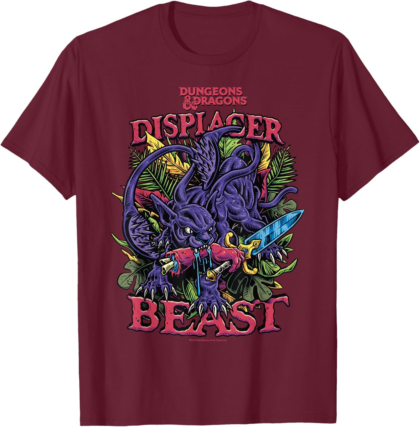 Dungeons & Dragons Displacer Beast T-Shirt - T-Shirt | Maroon