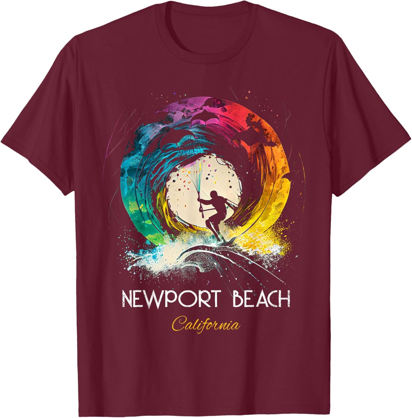 Newport Beach California T-Shirt - T-Shirt | Maroon