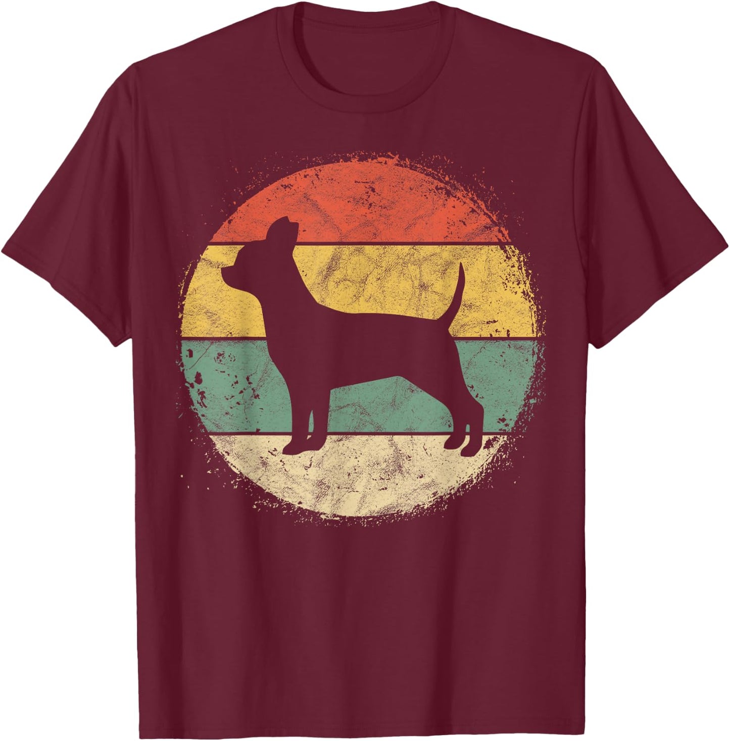 Circular Retro Chihuahua Owner Gift Chi-chi Parents Dog Mom Men Women Girls Kids T-Shirt - T-Shirt | Maroon