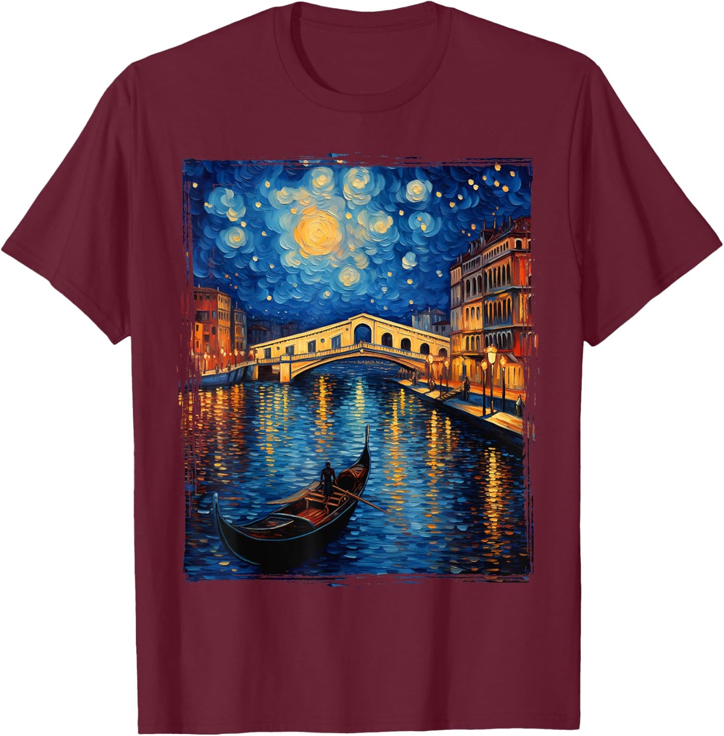 The Rialto Bridge Venice Italy Venezia Italian Souvenir T-Shirt - T-Shirt | Maroon
