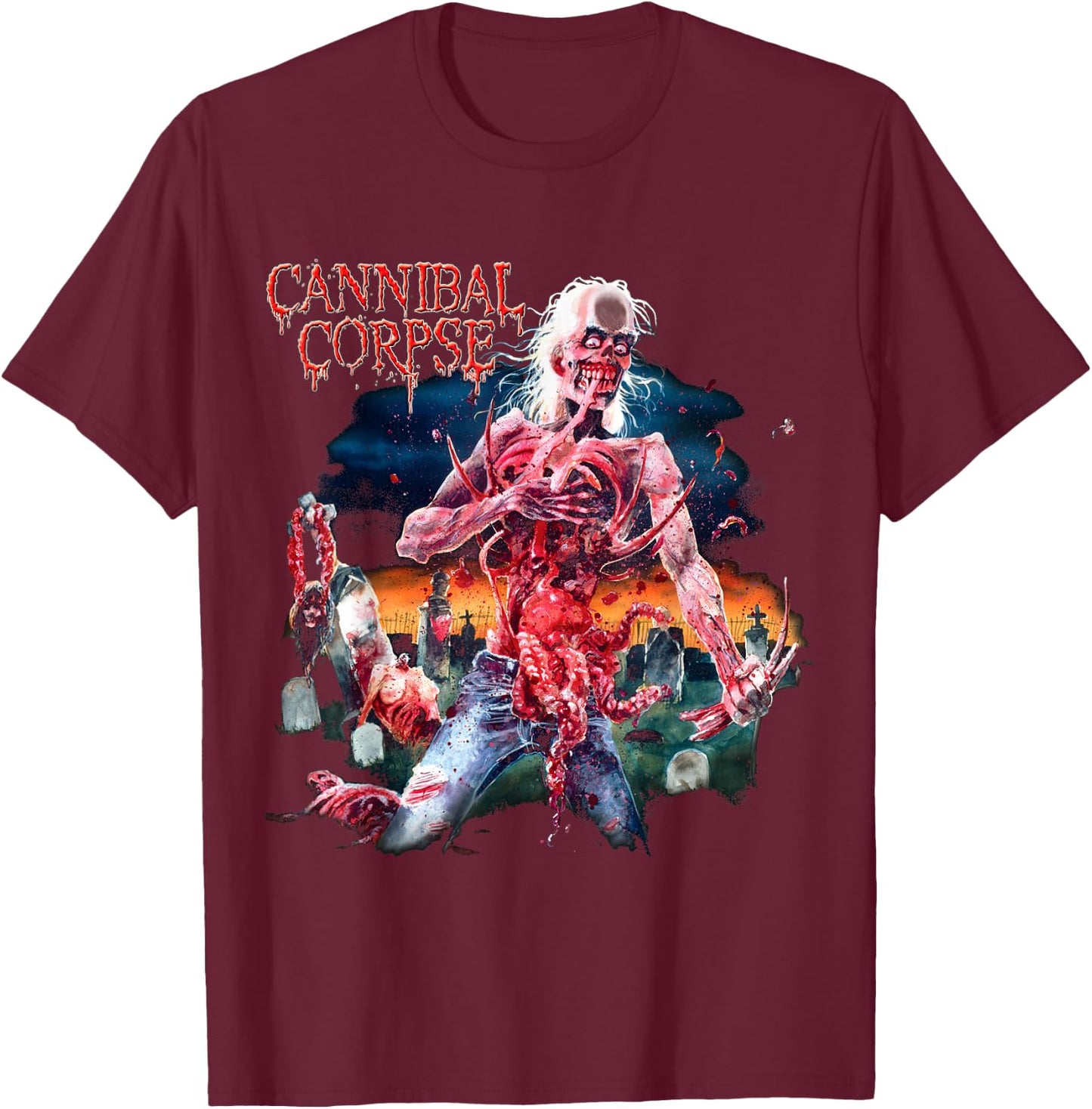 Cannibal Corpse - Official Merchandise - Eaten Back to Life T-Shirt - T-Shirt | Maroon
