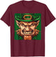 Angry Leprechaun Face Costume for Adults and Kids T-Shirt - T-Shirt | Maroon