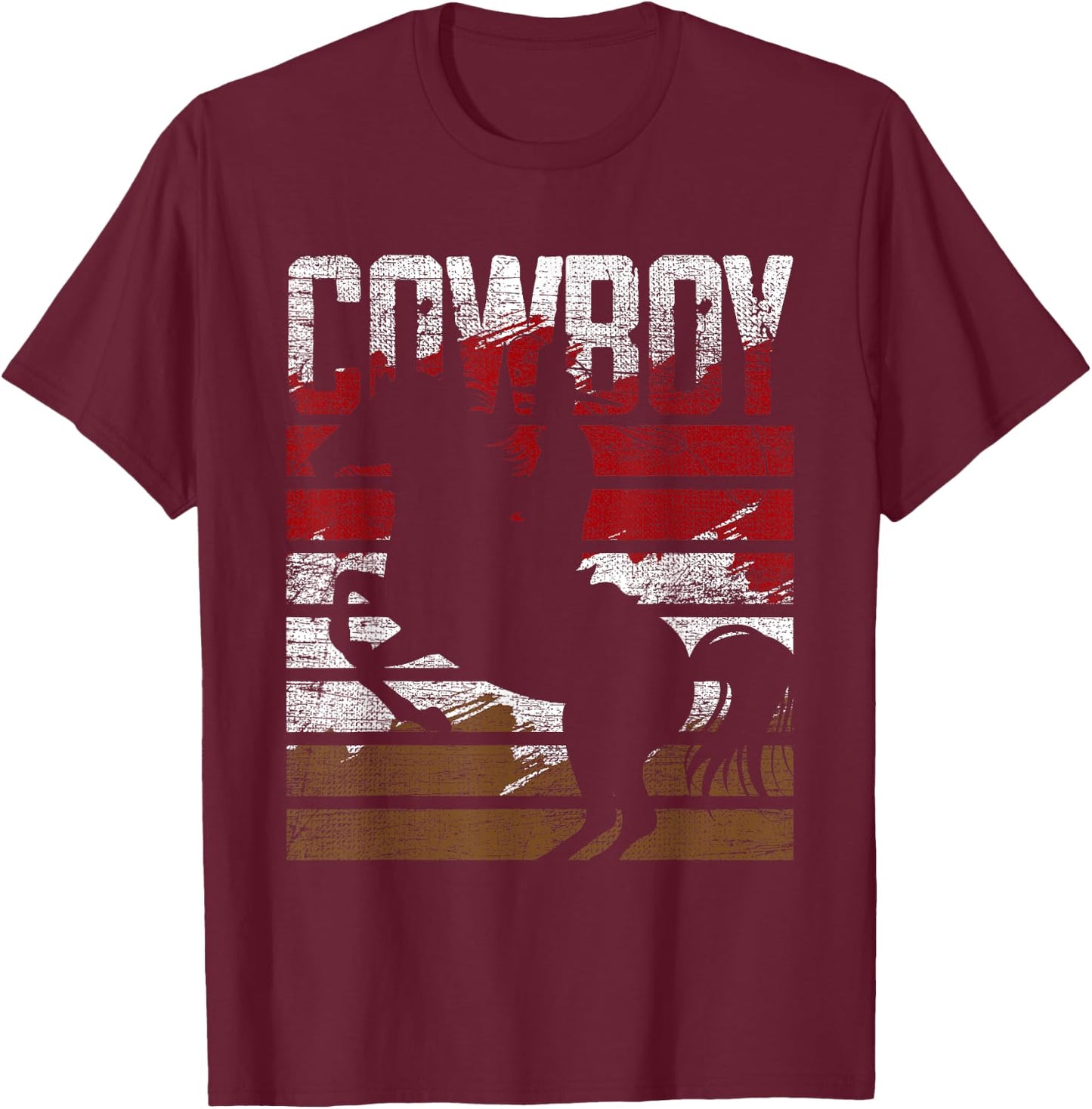 Retro Cowboy T-Shirt - T-Shirt | Maroon