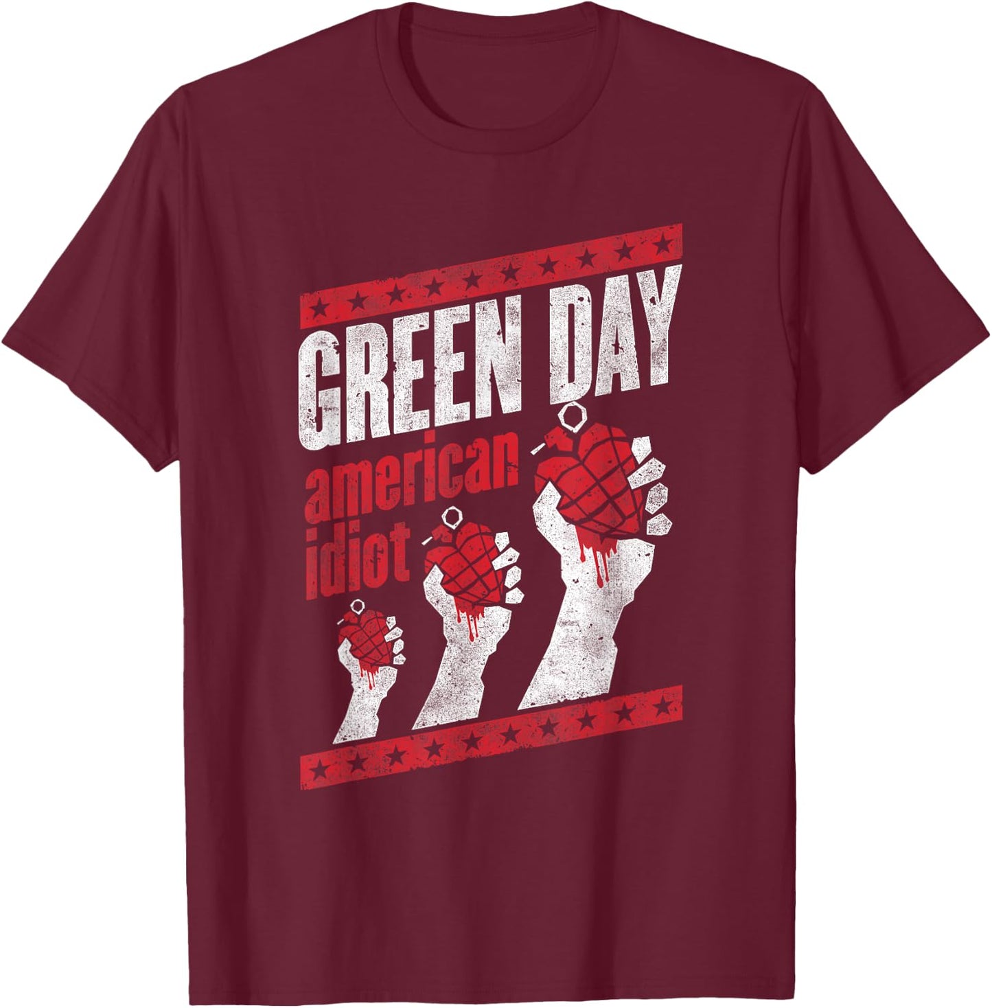 Green Day Hand Out T-Shirt - T-Shirt | Maroon