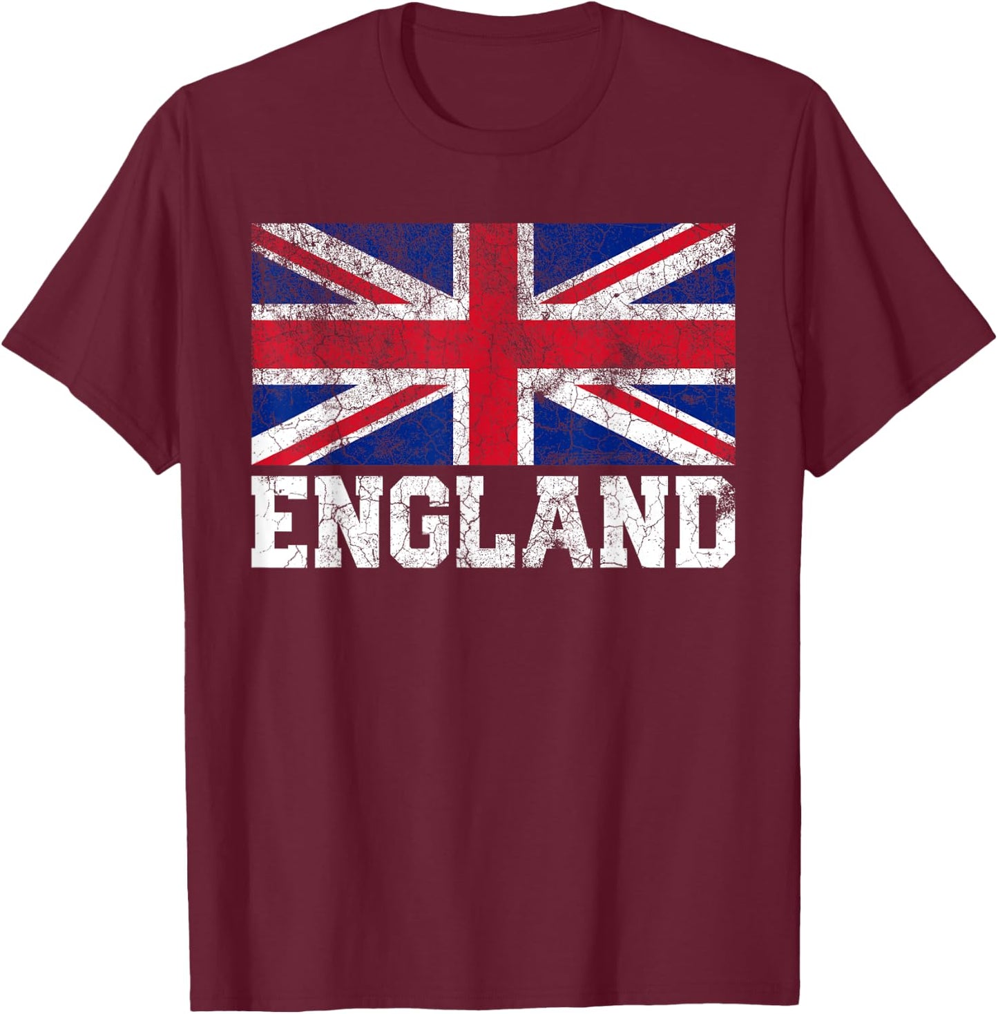 Union Jack Flag UK England United Kingdom Roots Men Women T-Shirt - T-Shirt | Maroon