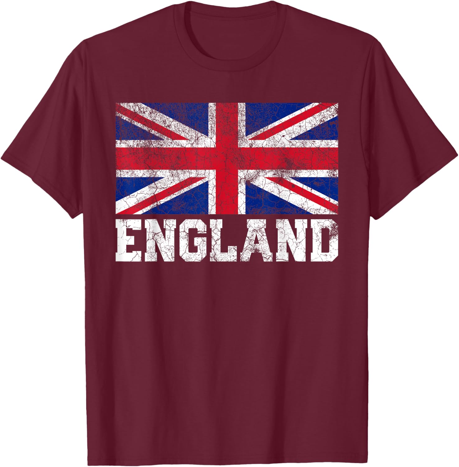 Union Jack Flag UK England United Kingdom Roots Men Women T-Shirt - T-Shirt | Maroon