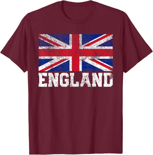 Union Jack Flag UK England United Kingdom Roots Men Women T-Shirt - T-Shirt | Maroon