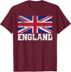 Union Jack Flag UK England United Kingdom Roots Men Women T-Shirt - T-Shirt | Maroon