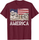 Trump President 45th Rushmore Mount American Flag 4th July T-Shirt - T-Shirt | Maroon
