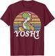 Super Mario Yoshi Retro Line Run Portrait T-Shirt - T-Shirt | Maroon