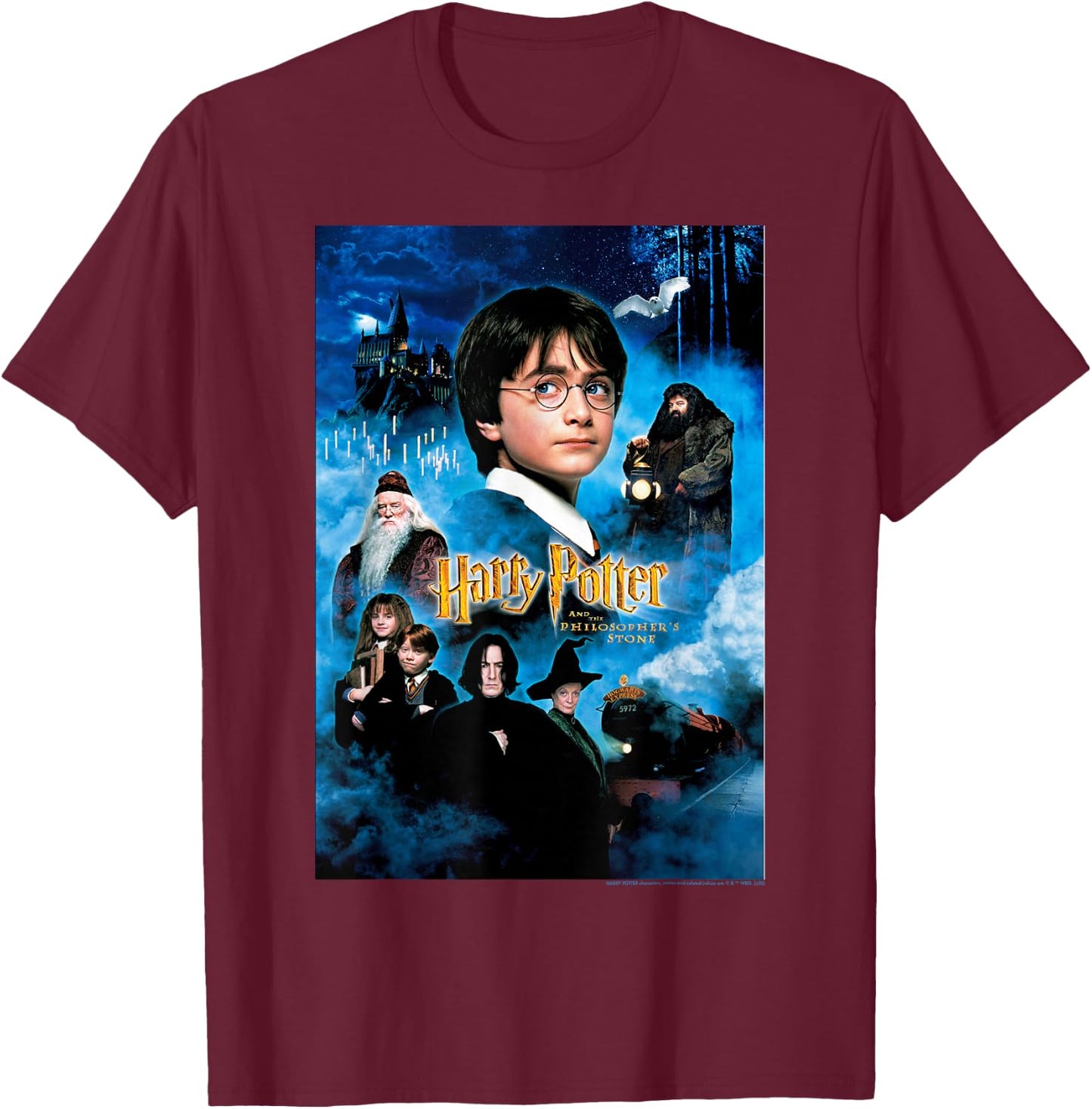 Harry Potter and The Philosopher's Stone Poster T-Shirt - T-Shirt | Maroon