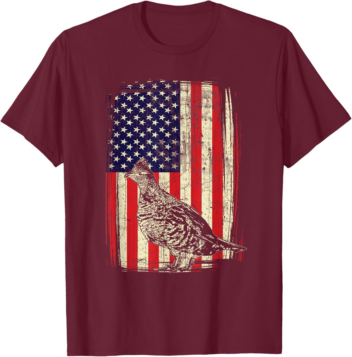 American Ruffed Grouse Bird Hunting Gift Bird Watch Hunter T-Shirt - T-Shirt | Maroon