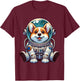 Cute Corgi Astronaut Dog Helmet Space Men Women Kids T-Shirt - T-Shirt | Maroon