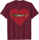 Greenland Shark Valentines Day Love Fingerprint T-Shirt - T-Shirt | Maroon