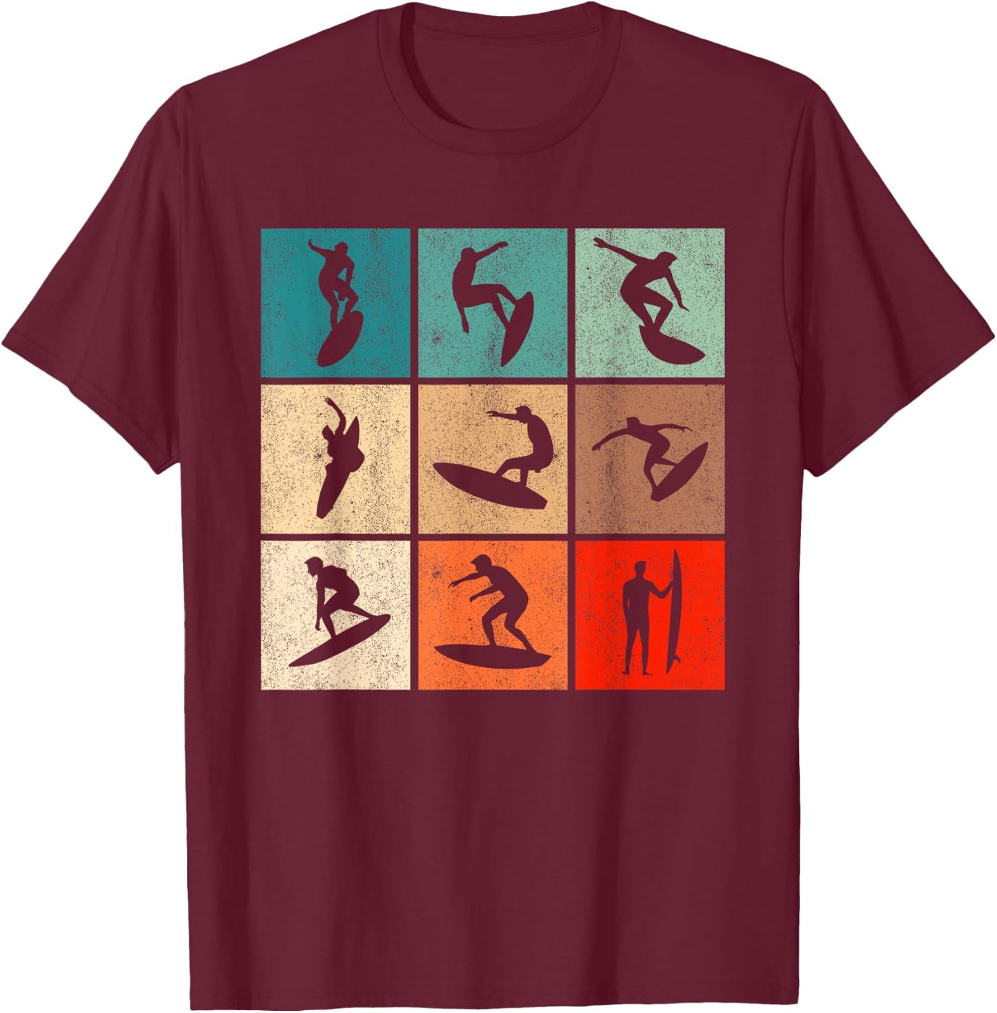 Surf Retro Surfing Vintage Surfers Surfer T-Shirt - T-Shirt | Maroon