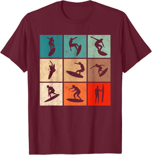 Surf Retro Surfing Vintage Surfers Surfer T-Shirt - T-Shirt | Maroon