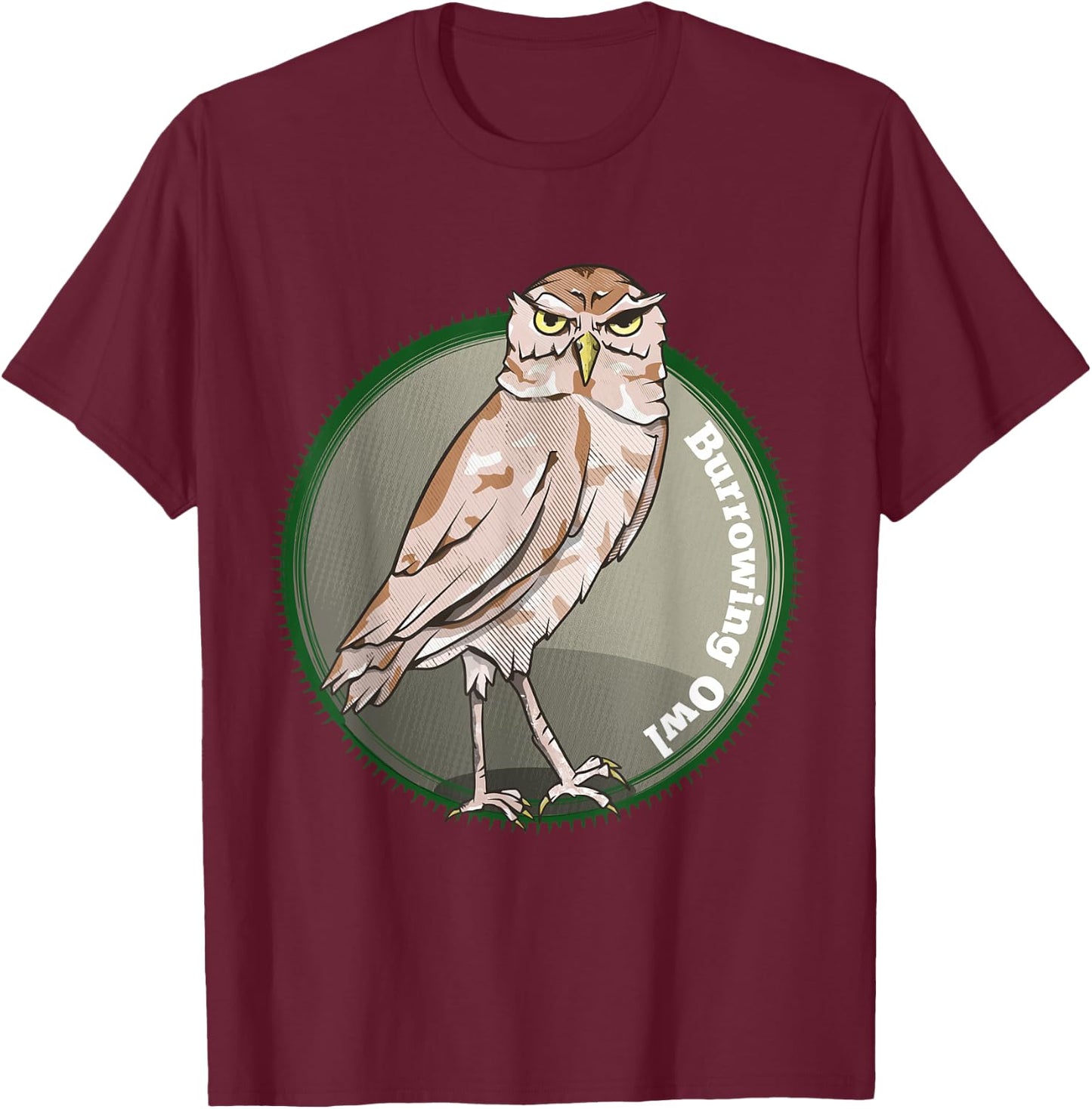 Burrowing Owl T-Shirt - T-Shirt | Maroon