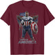 Marvel Falcon Winter Soldier Captain America Flag Portrait T-Shirt - T-Shirt | Maroon