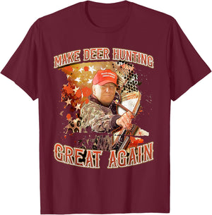 Make Deer Hunting Great Again Trump T-Shirt - T-Shirt | Maroon