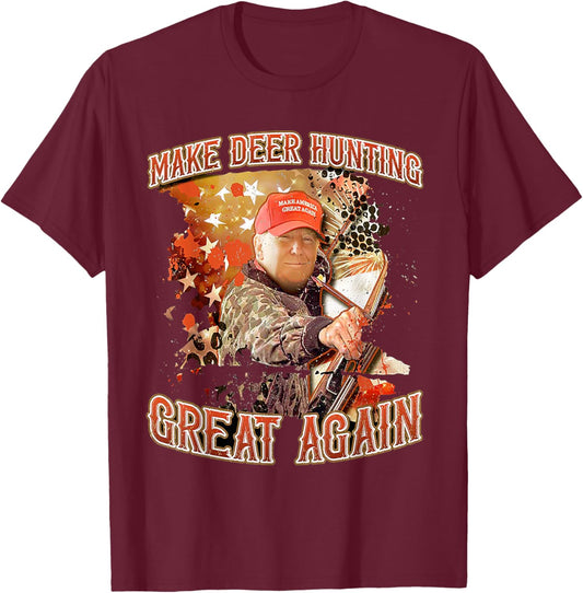 Make Deer Hunting Great Again Trump T-Shirt - T-Shirt | Maroon
