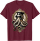 Classic Steampunk Octopus Retro Vintage Funky Fun Graphic T-Shirt - T-Shirt | Maroon