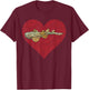 Tasselled Wobbegong Valentines Day Shark Love Fingerprint T-Shirt - T-Shirt | Maroon