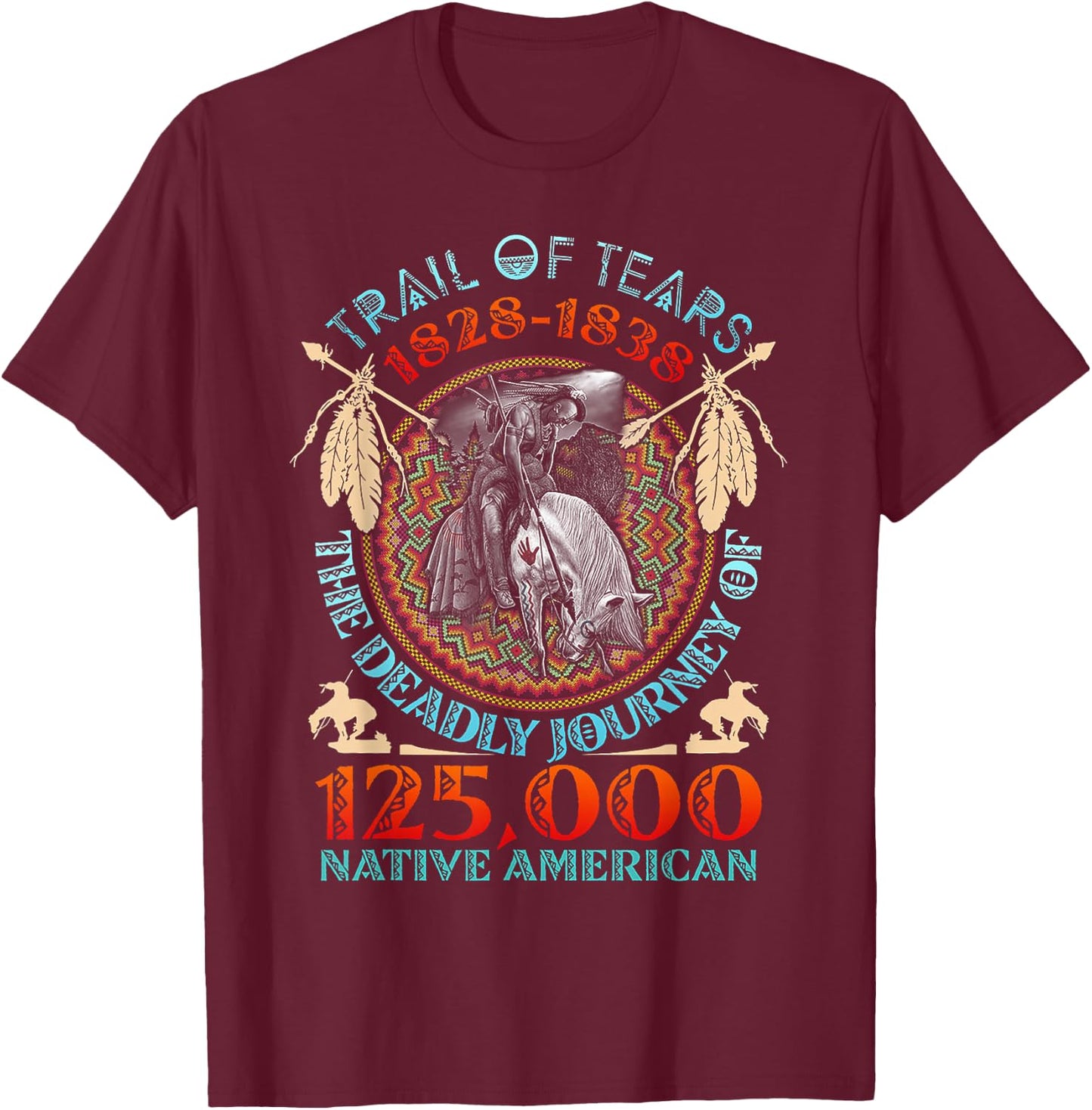 Trail of Tears 1828-1838 The Deadly Journey T-Shirt - T-Shirt | Maroon