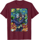 DC Comics The Joker Starry Night Style Portrait T-Shirt - T-Shirt | Maroon