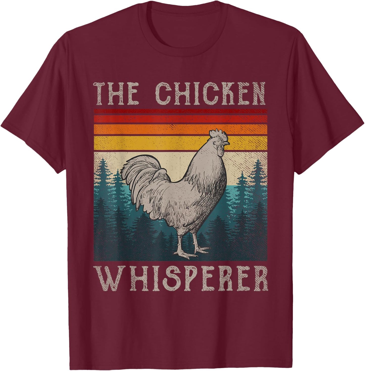 Chicken Whisperer Shirt Vintage Retro Chicken Farmer T-Shirt - T-Shirt | Maroon