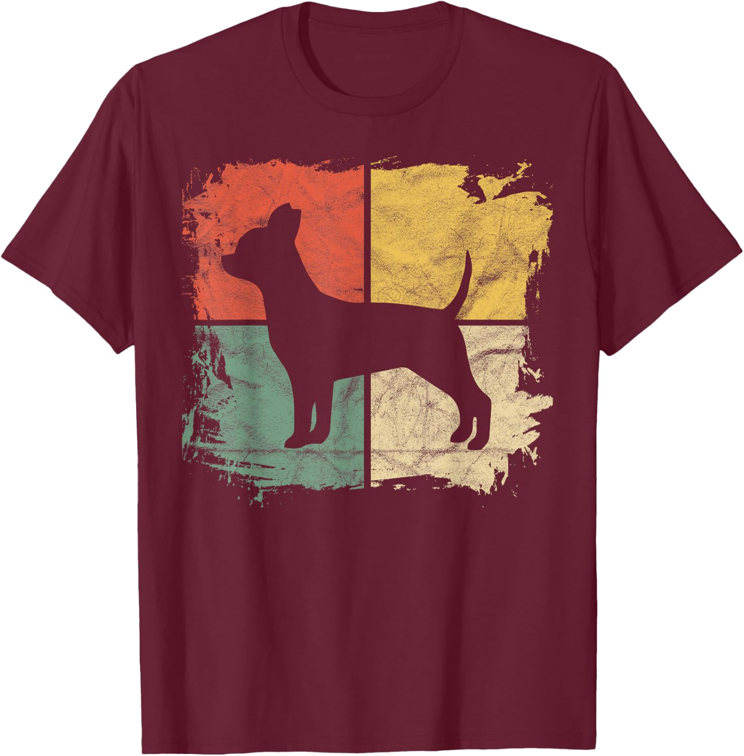 Square Retro Chihuahua Owner Gift Dog Parent Dad Chi-chi Mom T-Shirt - T-Shirt | Maroon