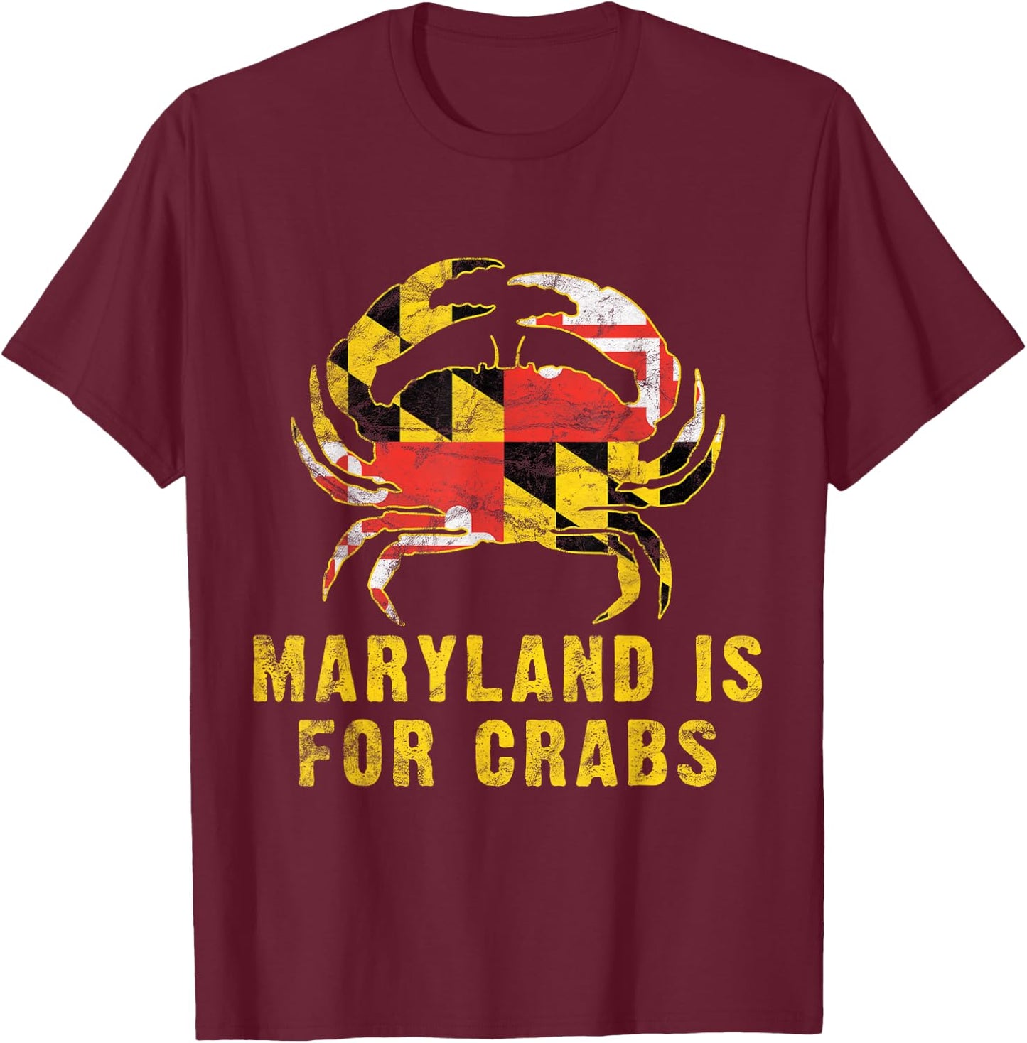 maryland is for crabs vintage ML flage crab T-Shirt - T-Shirt | Maroon
