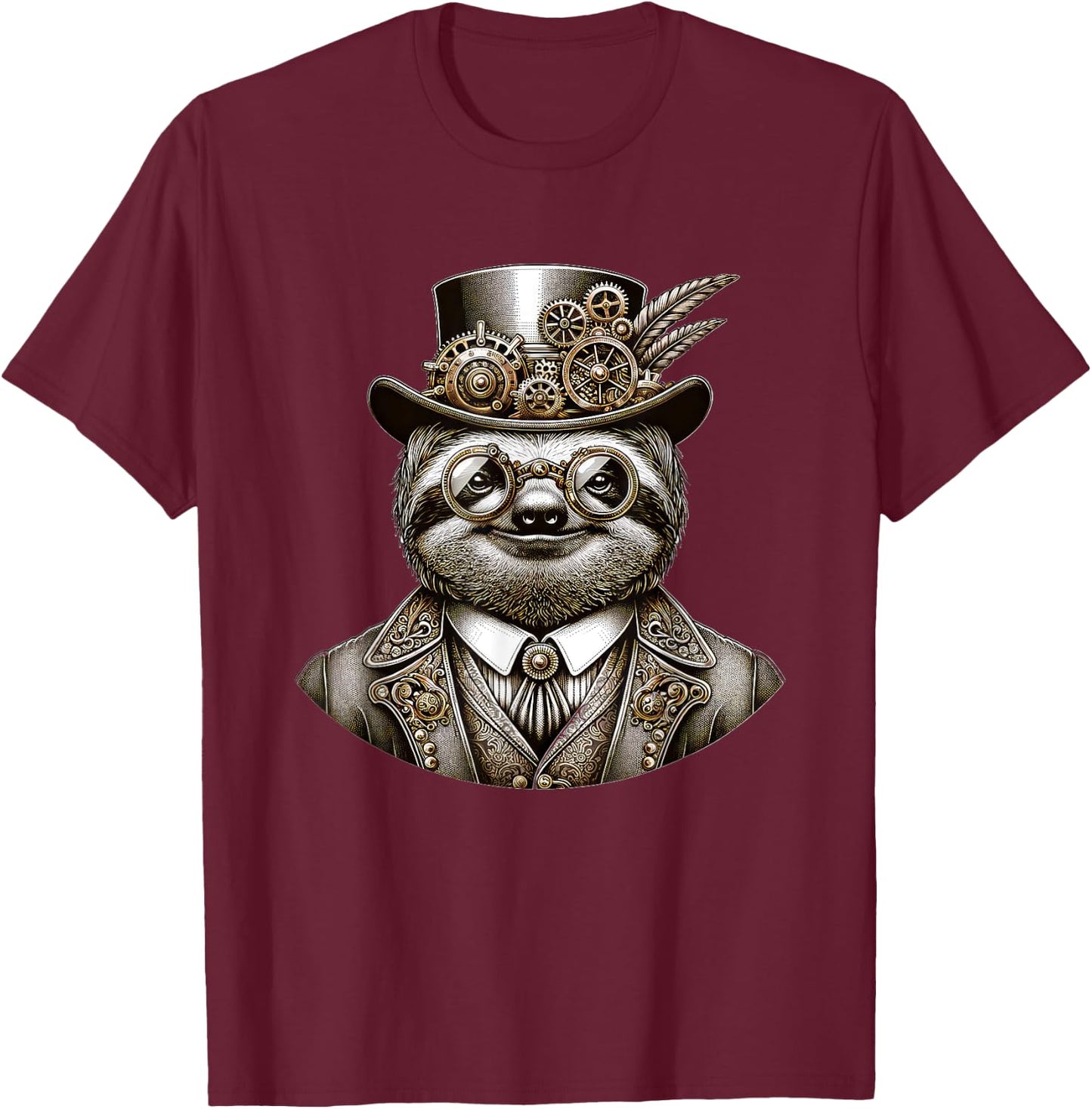 Steampunk Sloth Women Men Kids Steampunk Sloth T-Shirt - T-Shirt | Maroon