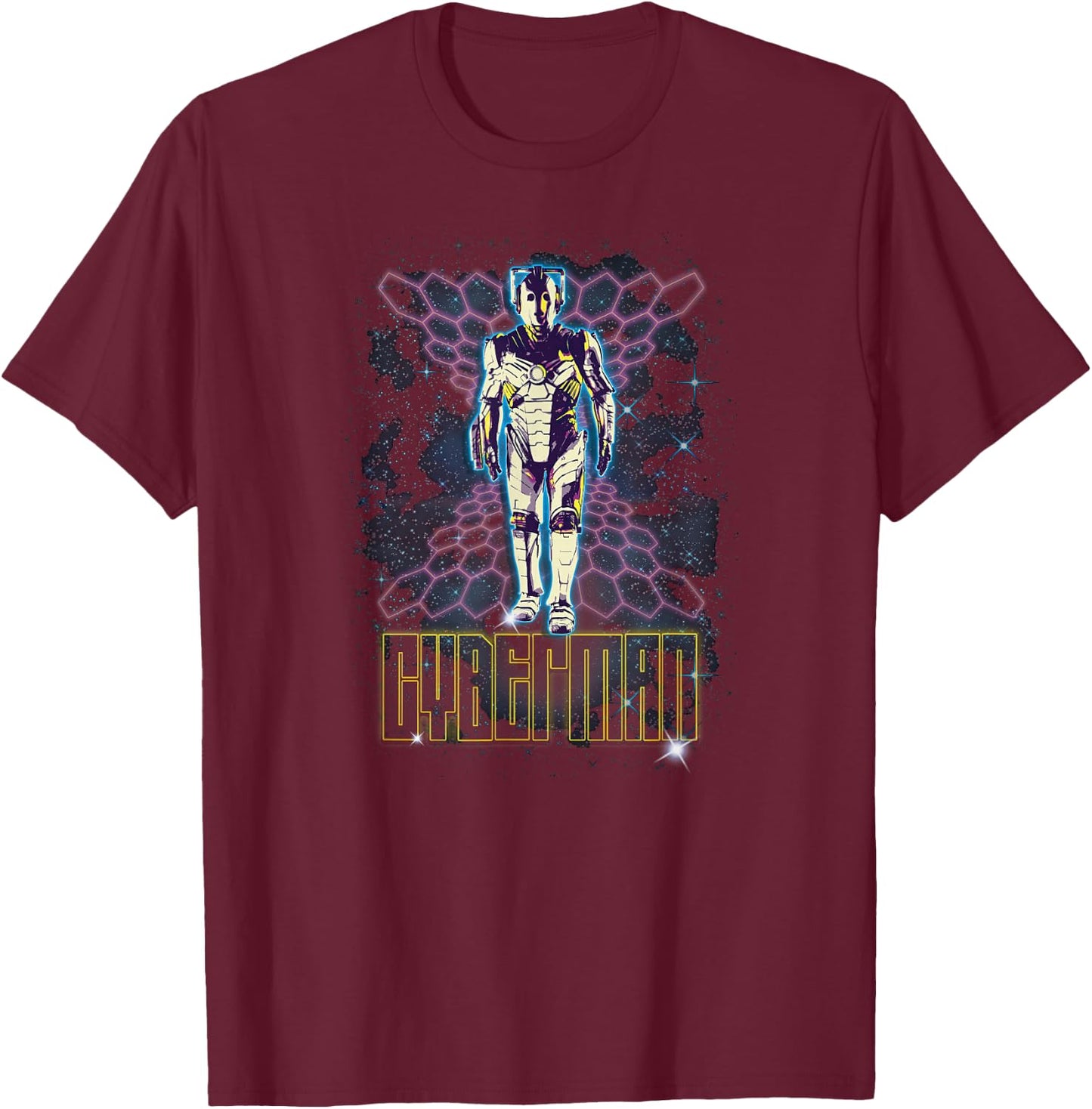 80s Cyberman Retro Futuristic Cyber Sci-Fi Fan T-Shirt - T-Shirt | Maroon