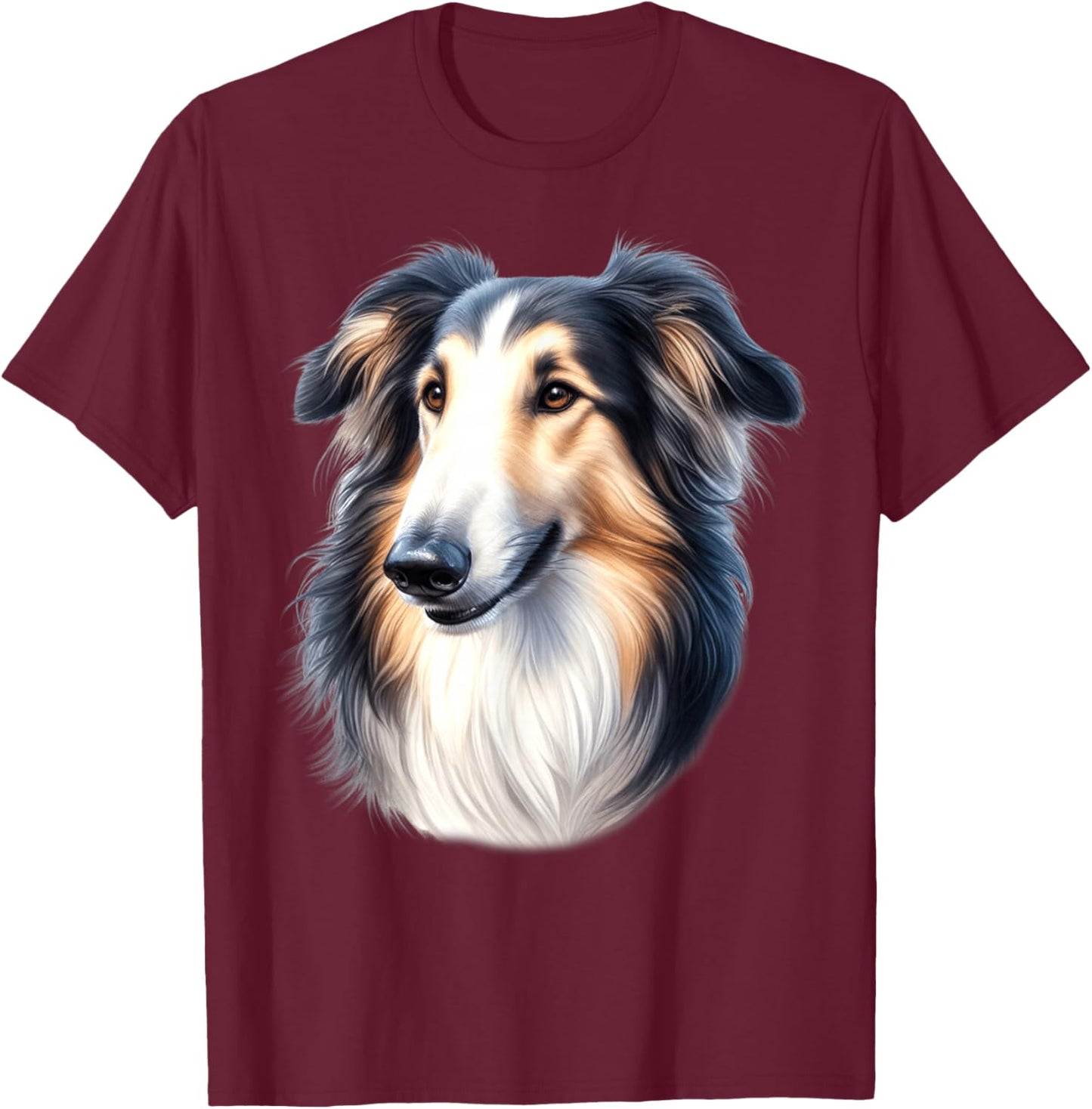 Borzoi Dog T-Shirt - T-Shirt | Maroon