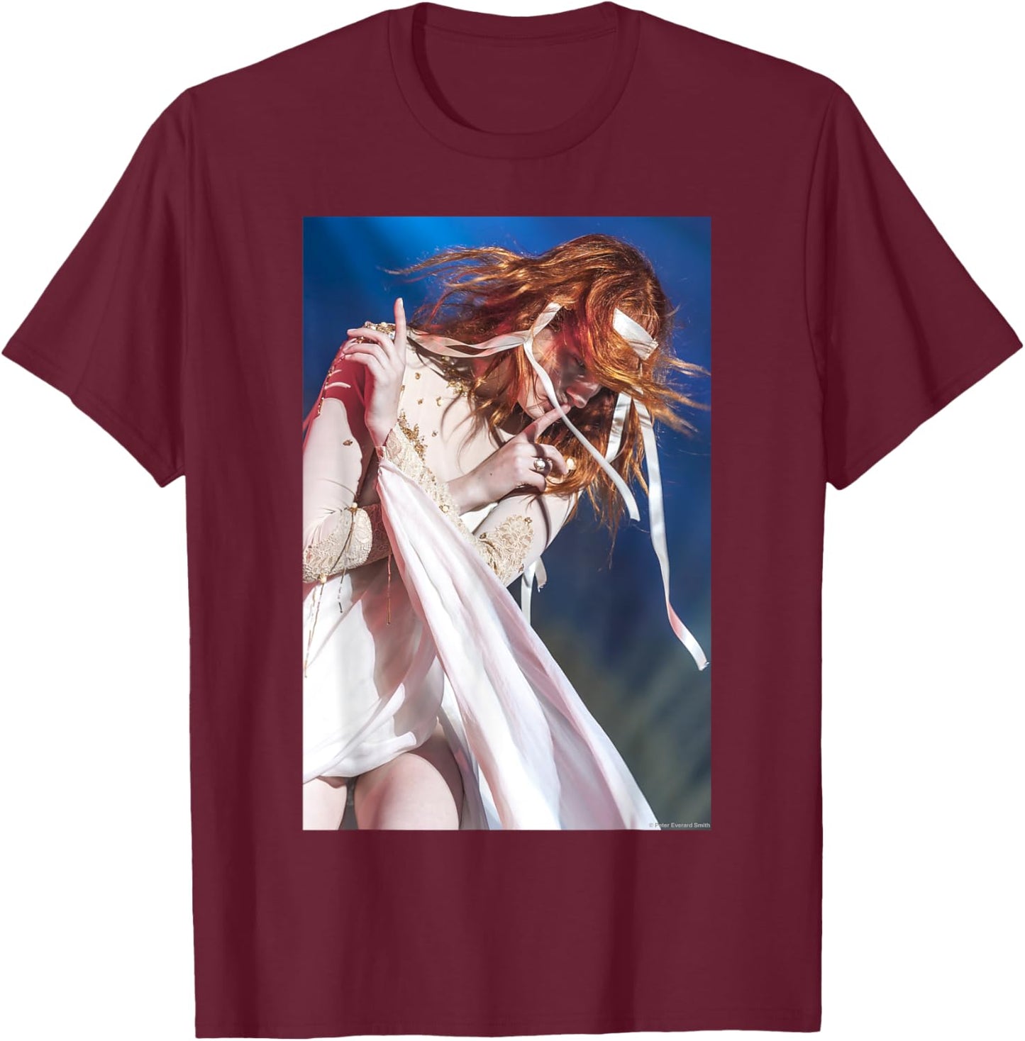 Florence Welch Colour By Everard Smith T-Shirt - T-Shirt | Maroon