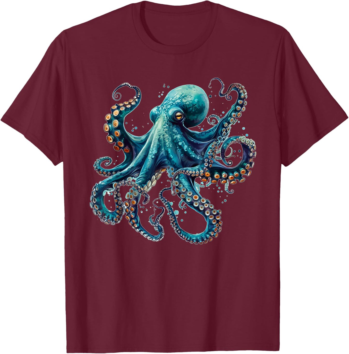 Cool blue octopus T-Shirt - T-Shirt | Maroon