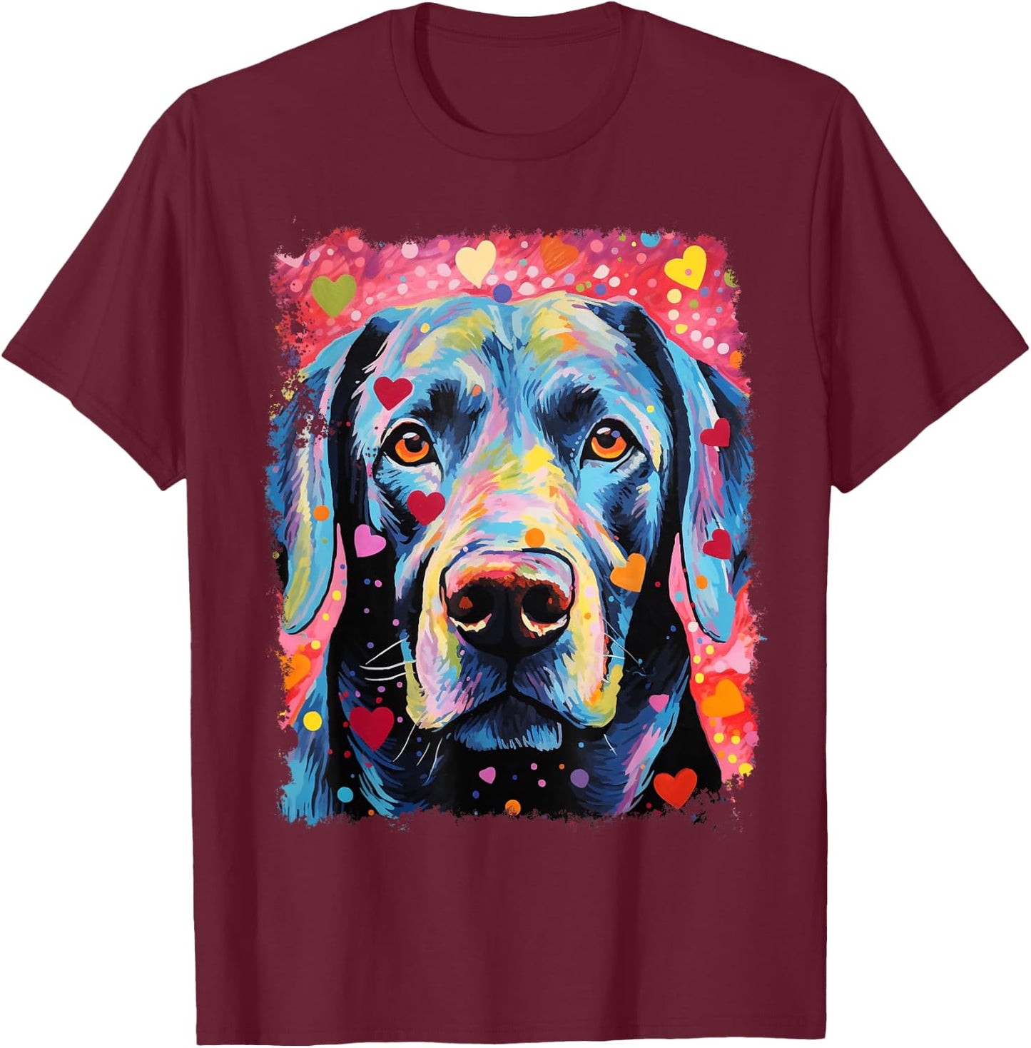Labrador Retriever Valentine's Day T-Shirt - T-Shirt | Maroon