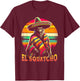 Funny Bigfoot El Squatcho Gag Joke Sasquatch Mexican Poncho T-Shirt - T-Shirt | Maroon