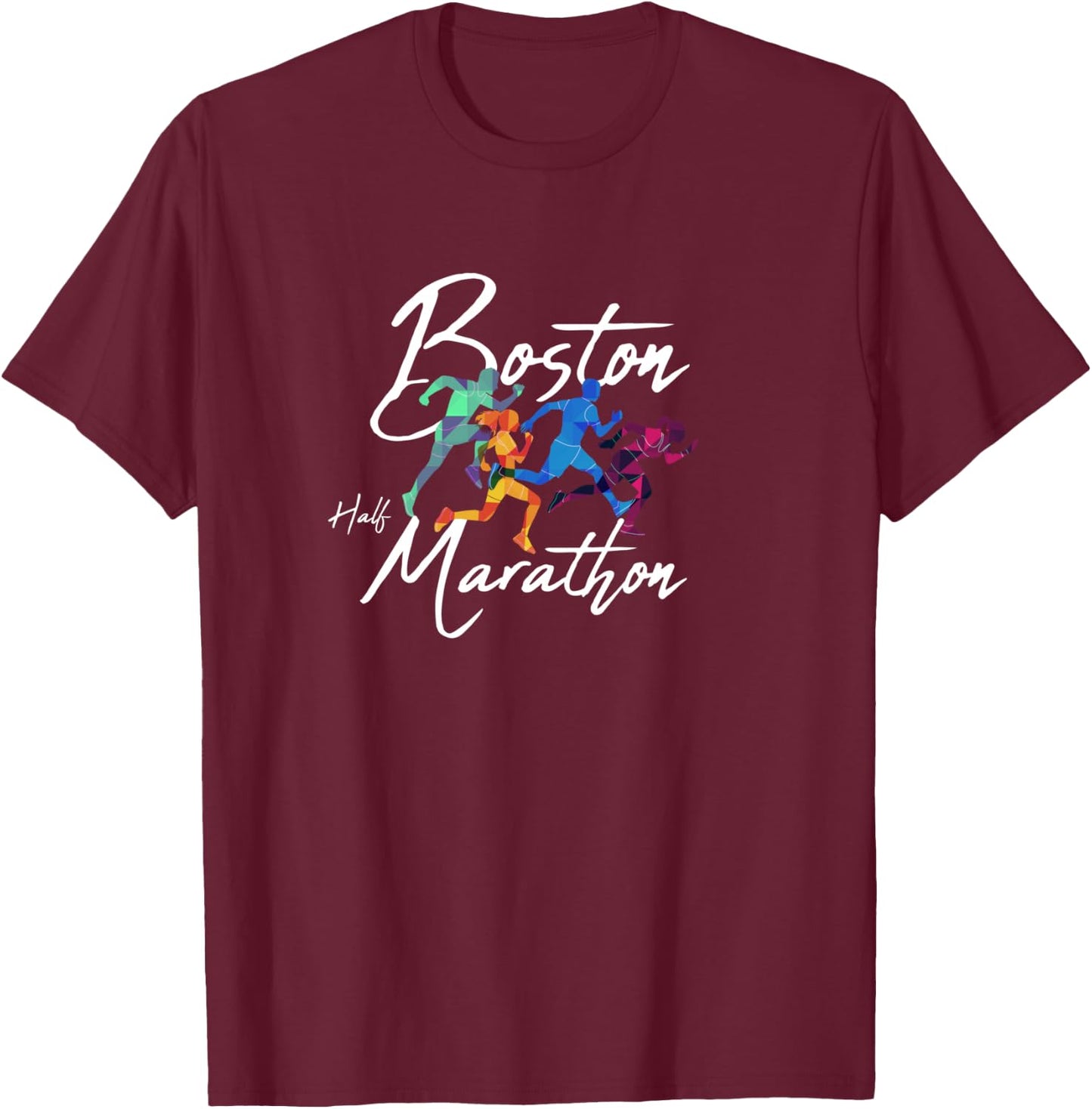 Half marathon Boston women and men runners T-Shirt - T-Shirt | Maroon