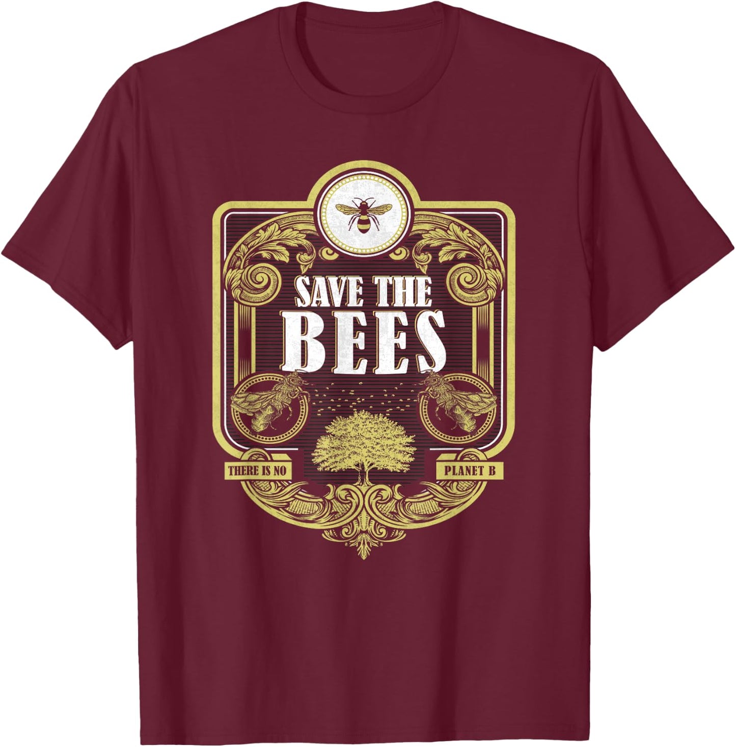 Save the Bees Honeybee Lovers and Beekeepers T-Shirt - T-Shirt | Maroon