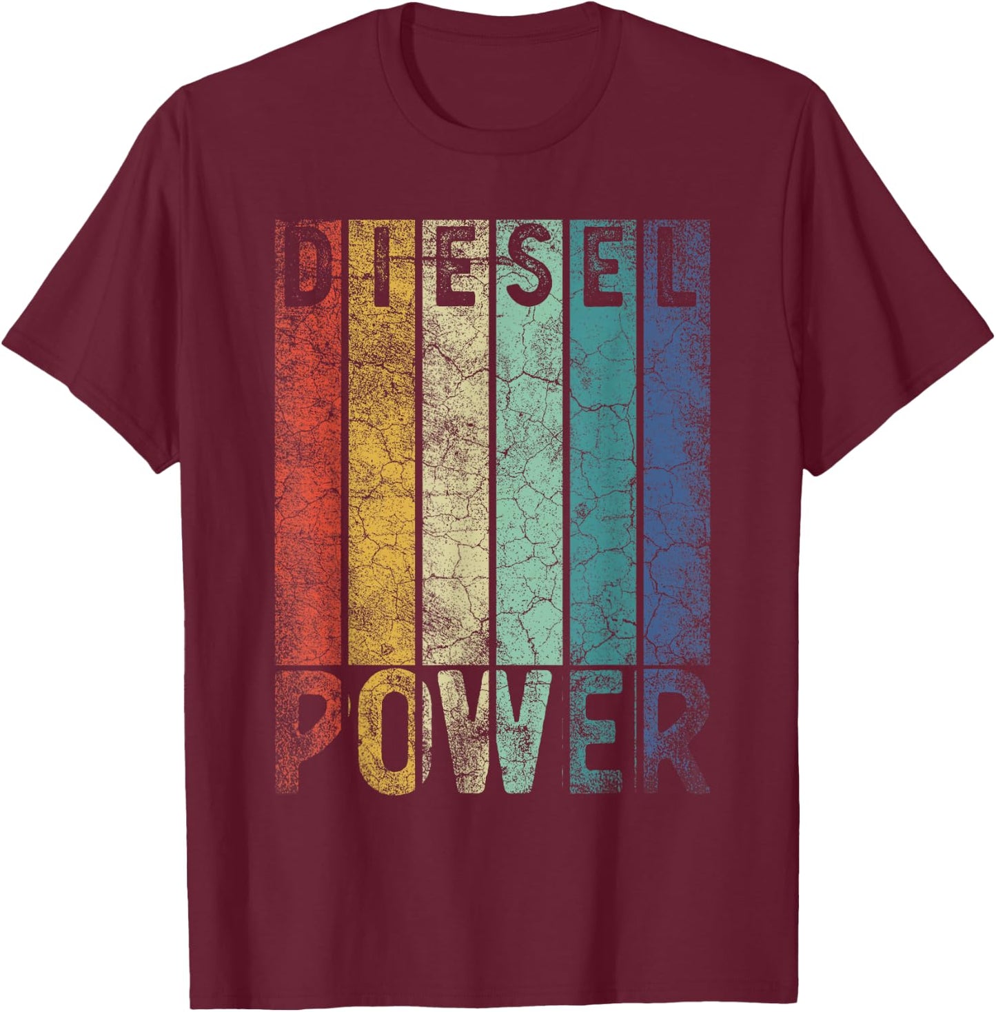 Vintage Diesel Power Funny Gift Car Mechanic Smoke Truck T-Shirt - T-Shirt | Maroon