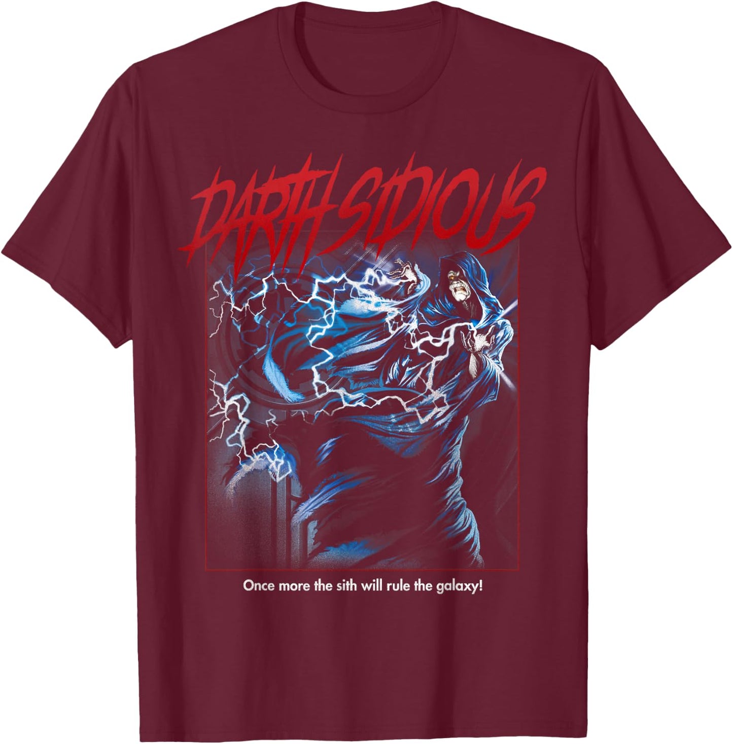 Star Wars Halloween Darth Sidious Dark Portrait T-Shirt - T-Shirt | Maroon