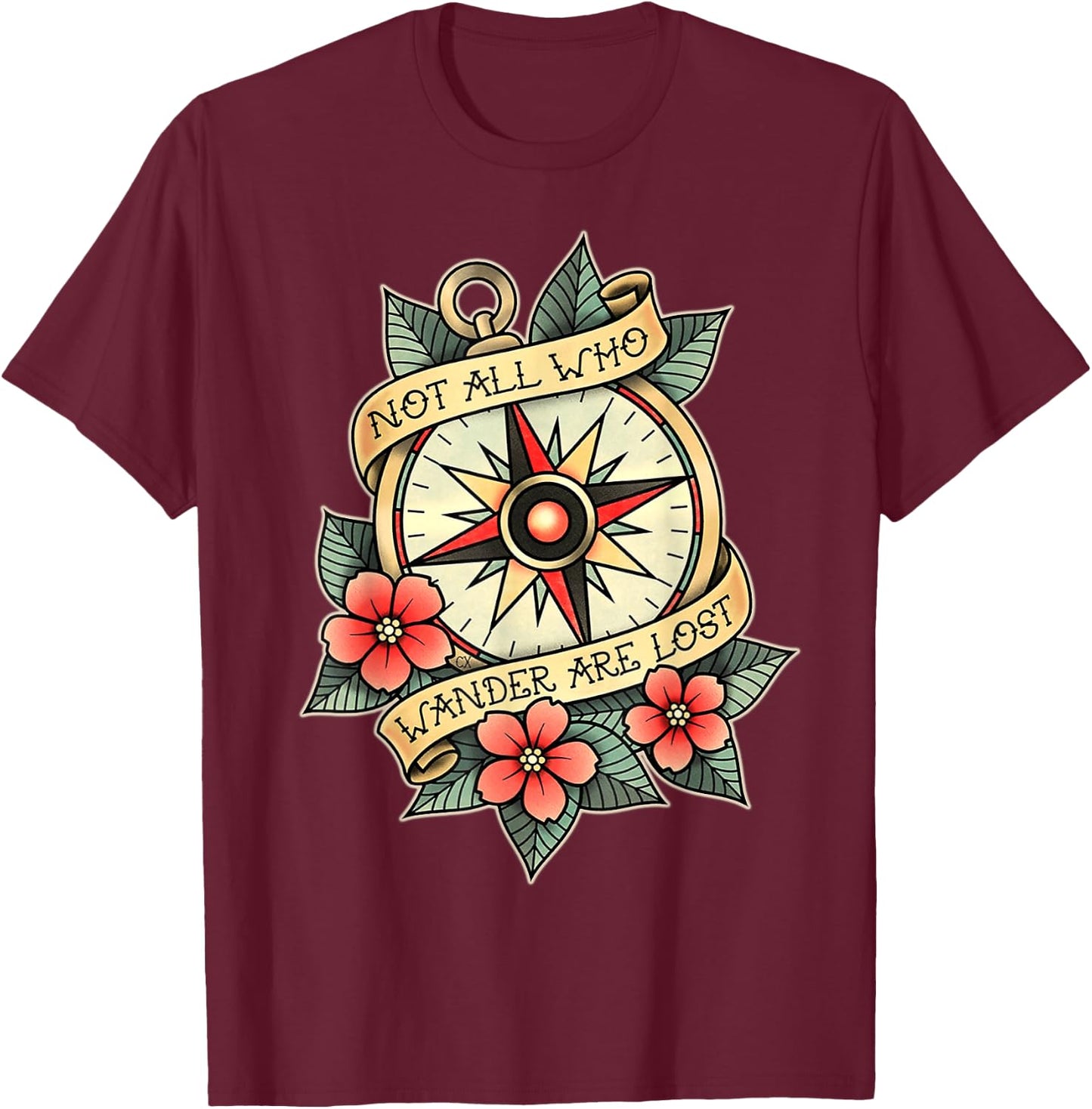 Not All Who Wander are Lost T-Shirt - T-Shirt | Maroon